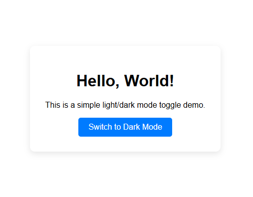 Simple Light/Dark Mode Toggle with HTML, CSS & JavaScript