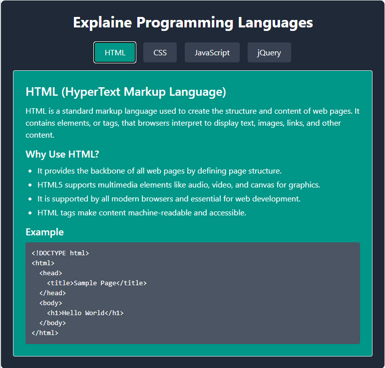 What Are HTML, CSS, JavaScript & jQuery?